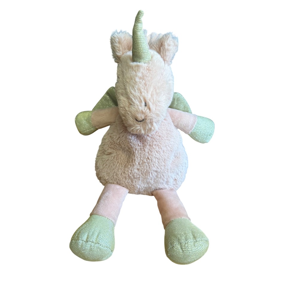 Mon Ami Peach Pink Alicorn Unicorn Plush Clay Bead Heat Cold Therapy 14"